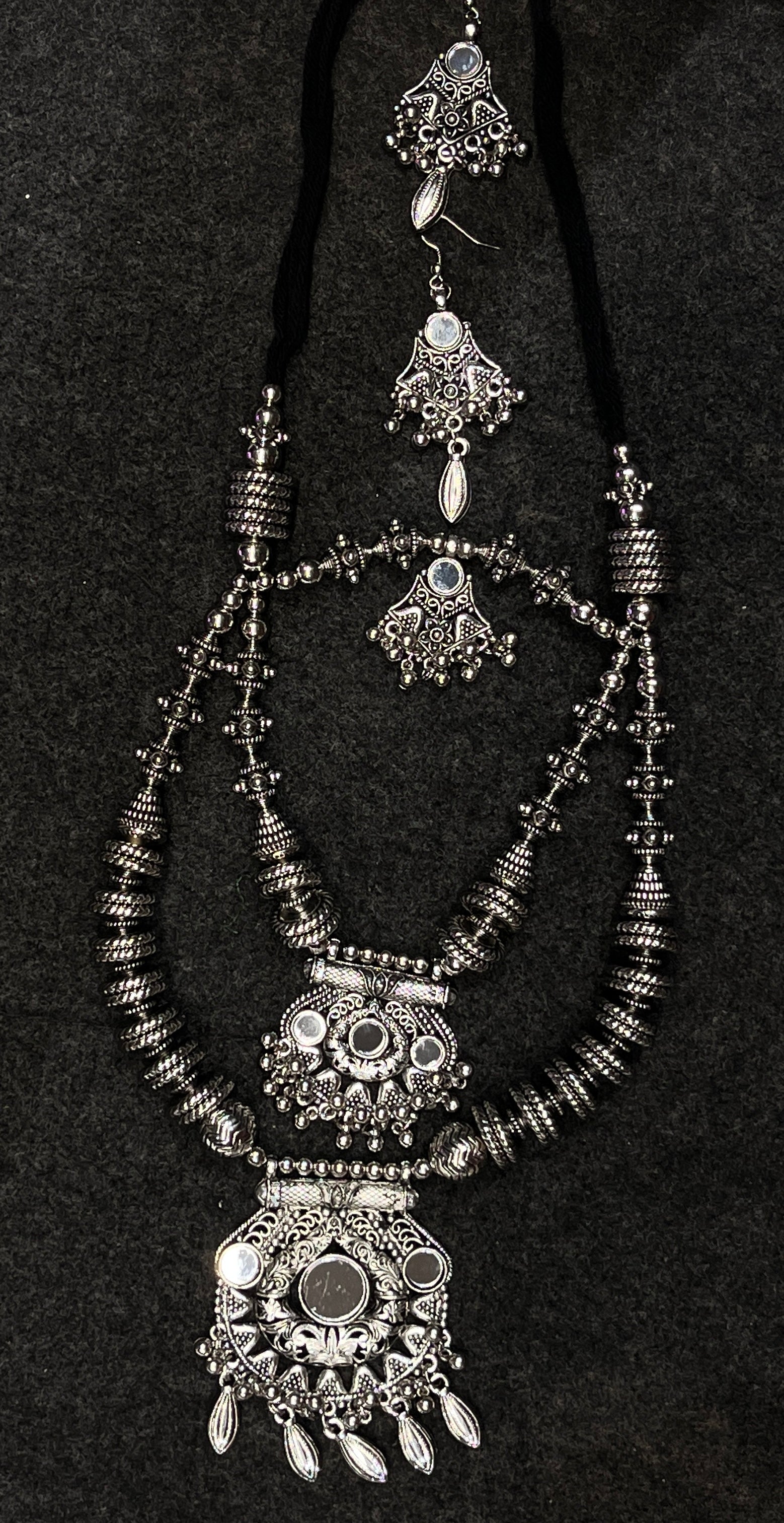 Pari Oxidised Traditional Jewellery triple layer Set – Navratri