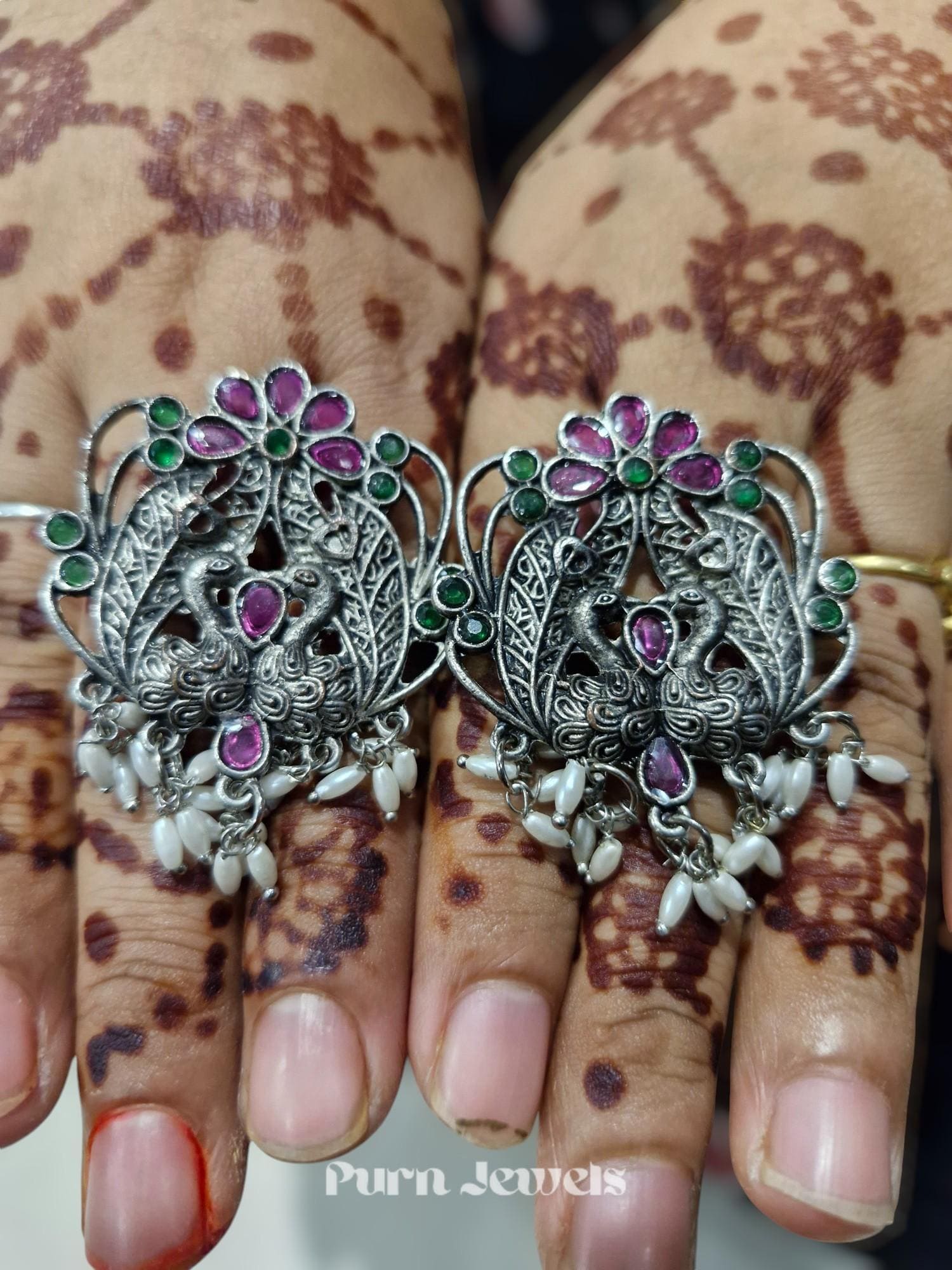 Elegant Yutika Oxidised Earrings Display