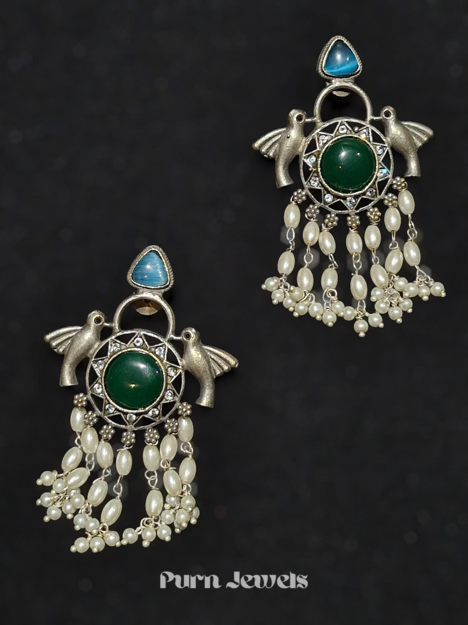 Beautiful Viti Stone Bird Earrings