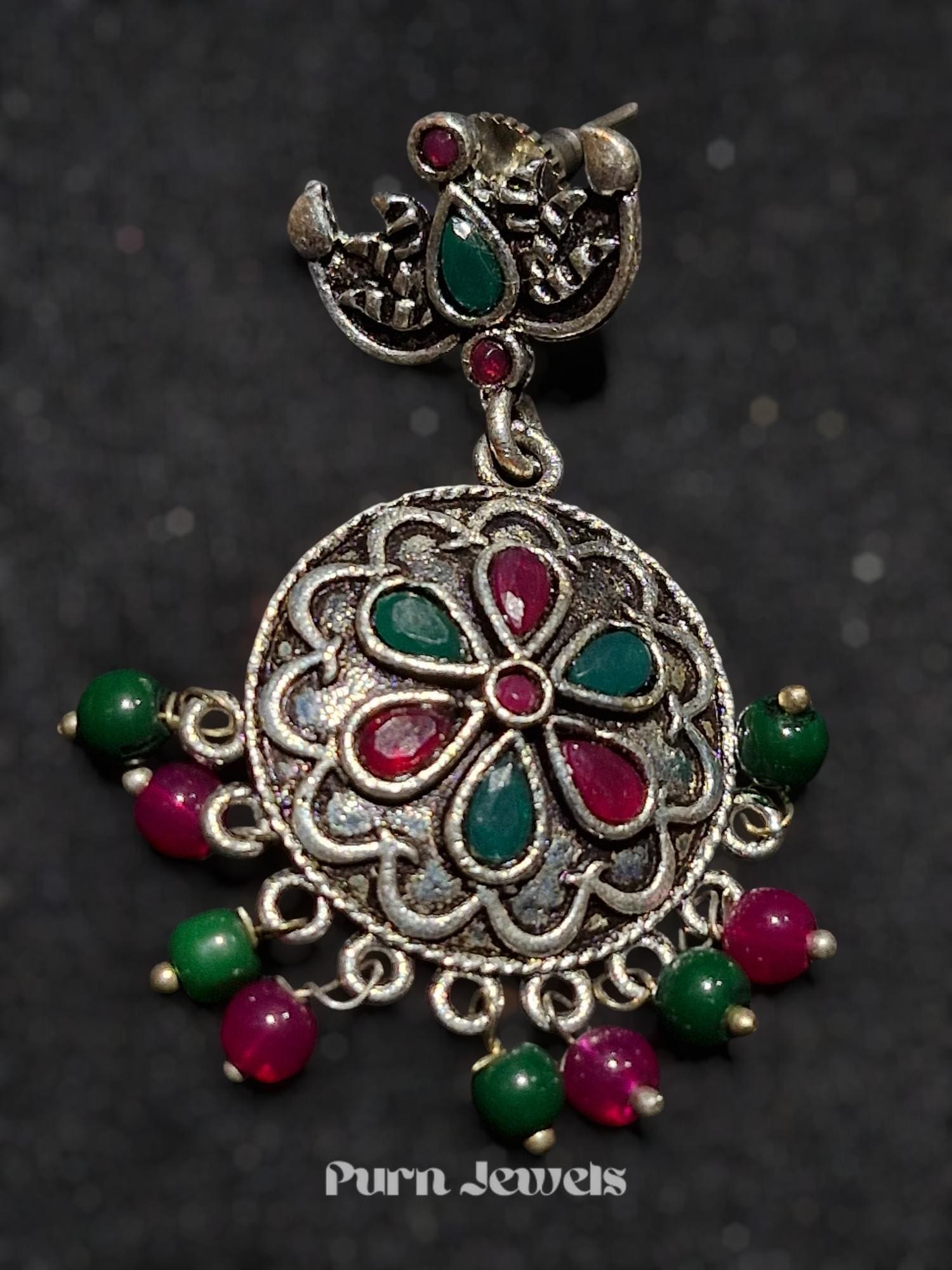 Stuti Ethnic Oxidised Earrings Design