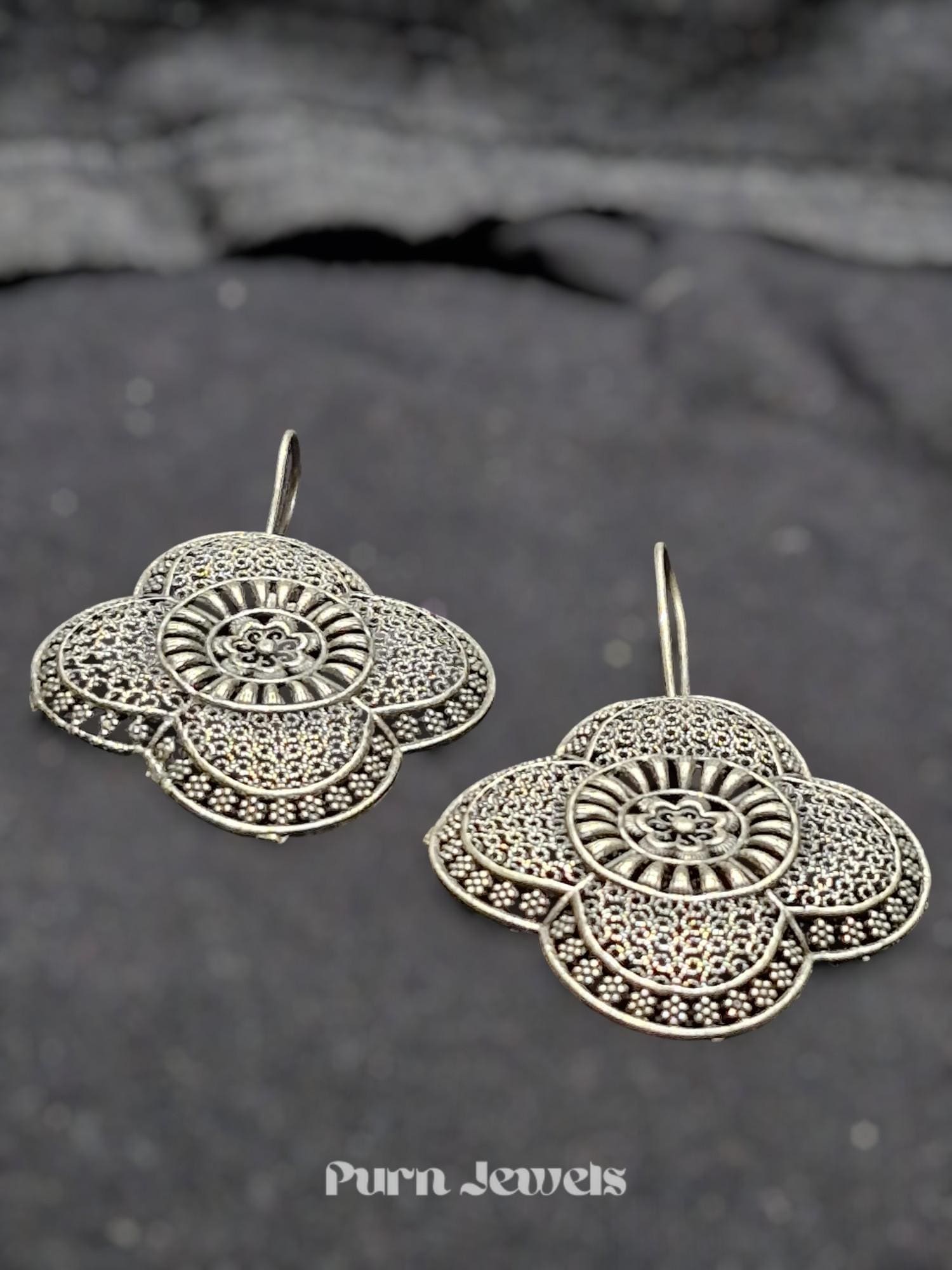 Samaira Mandala Oxidised Earrings Design