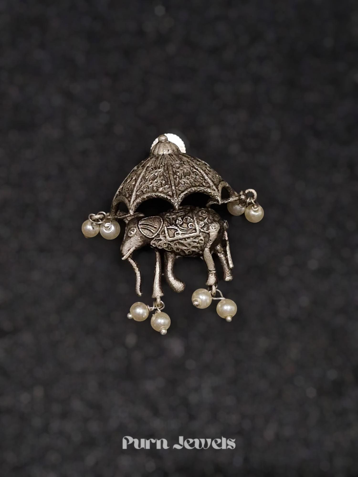 Ryka oxidised elephant earrings