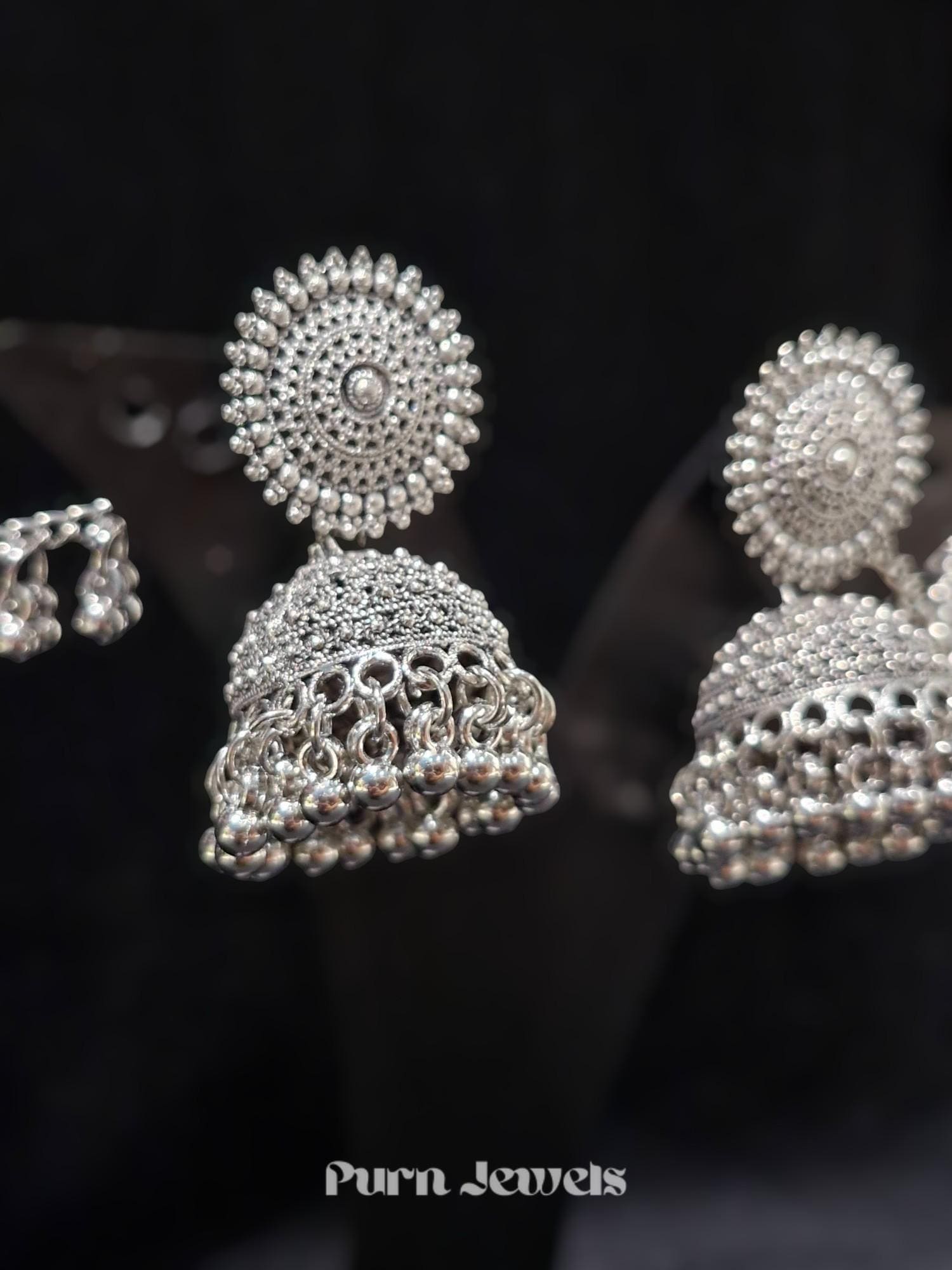 Jeeva Jumka Oxidised Earrings Design