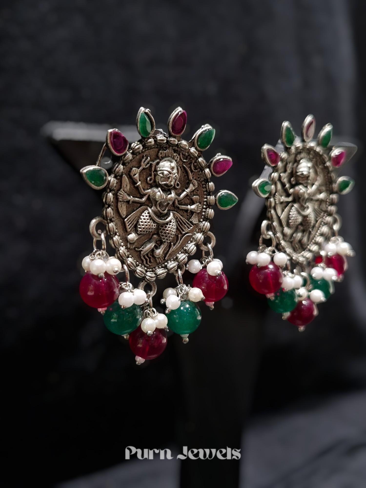 Bhavani Ruby Oxidised Jewellery Set