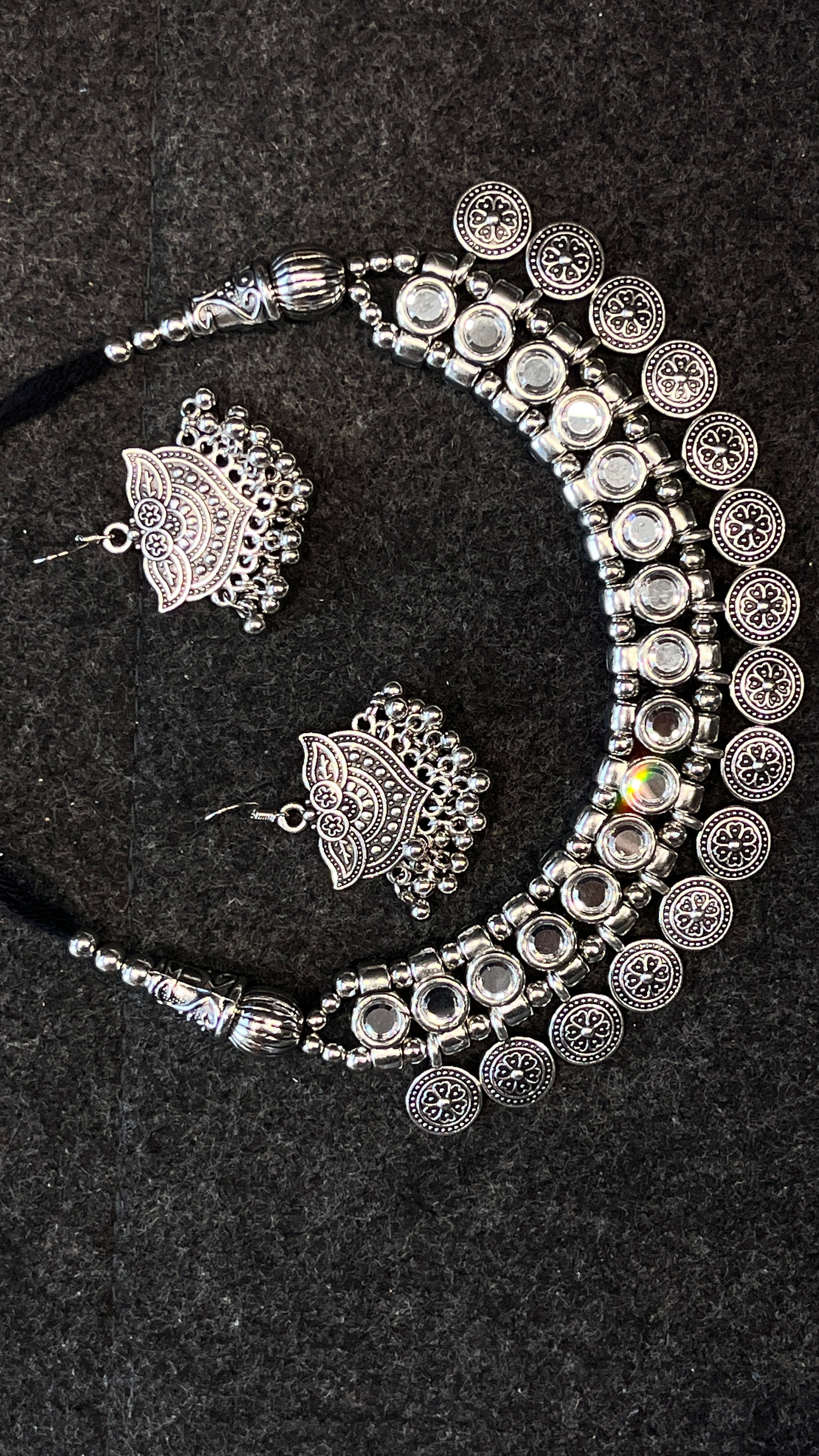 Charvi Ethnic Oxidised Gujarati Jewellery Set for Navratri Garba
