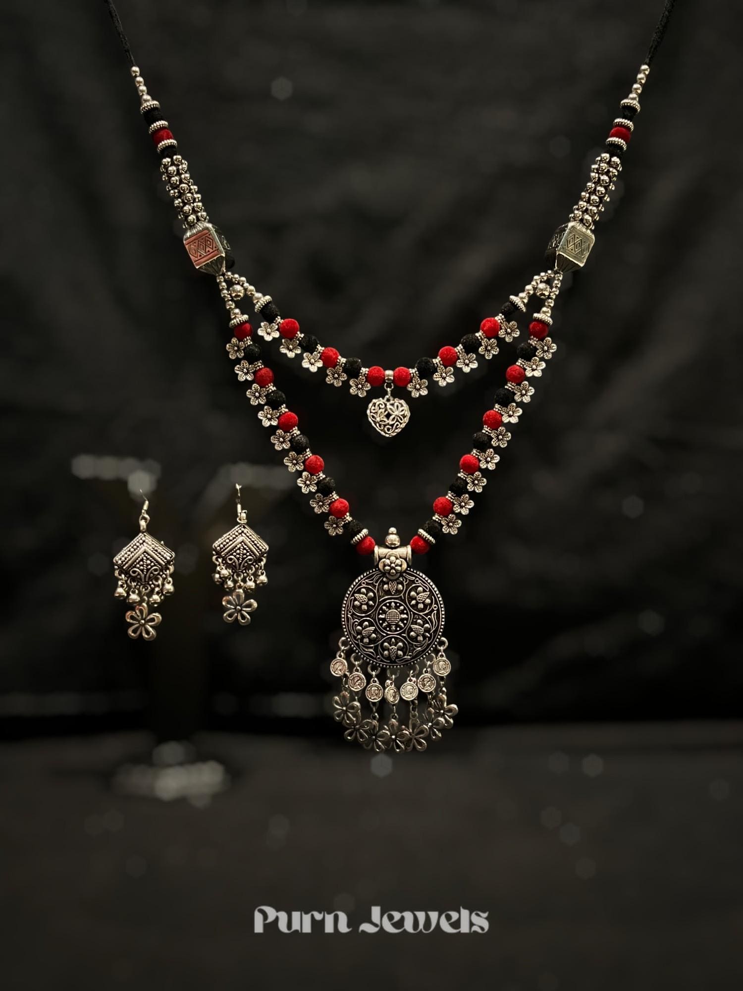 Lasya trendy oxidised necklace design