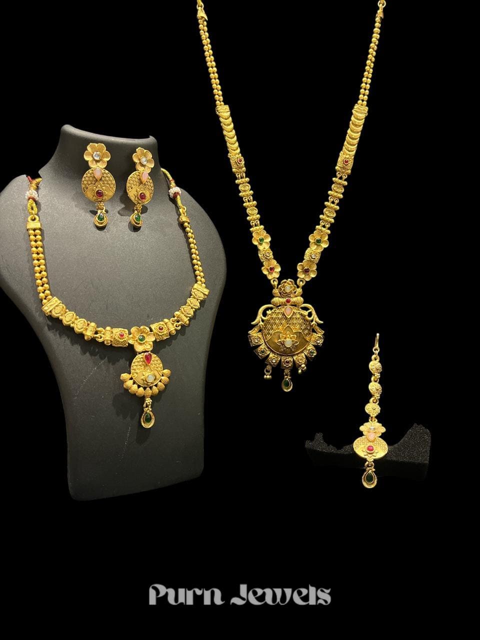 Hemali Antique Combo Design Set with Tikka