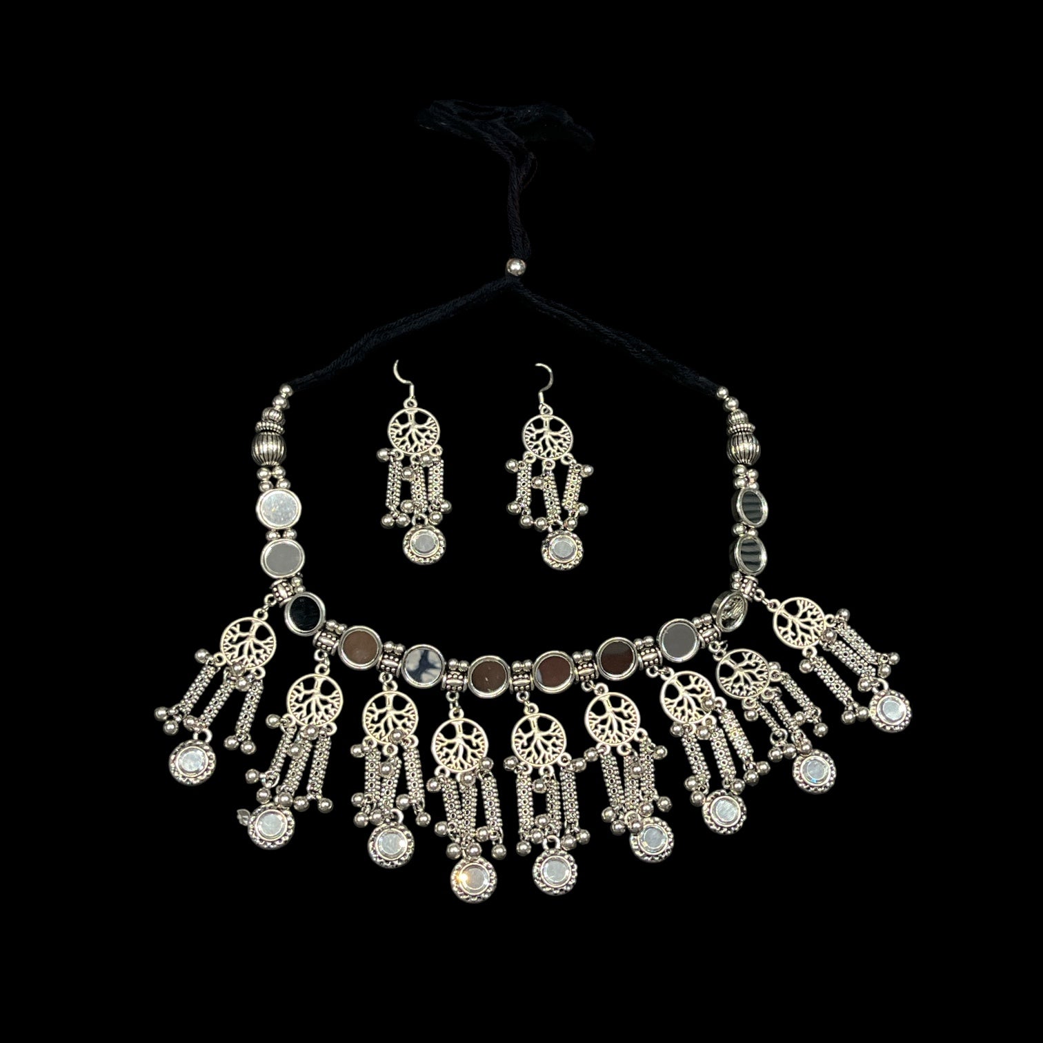 Disha Oxidised Navratri Ethnic Jewellery Set – Gujarati Garba Earrings Combo