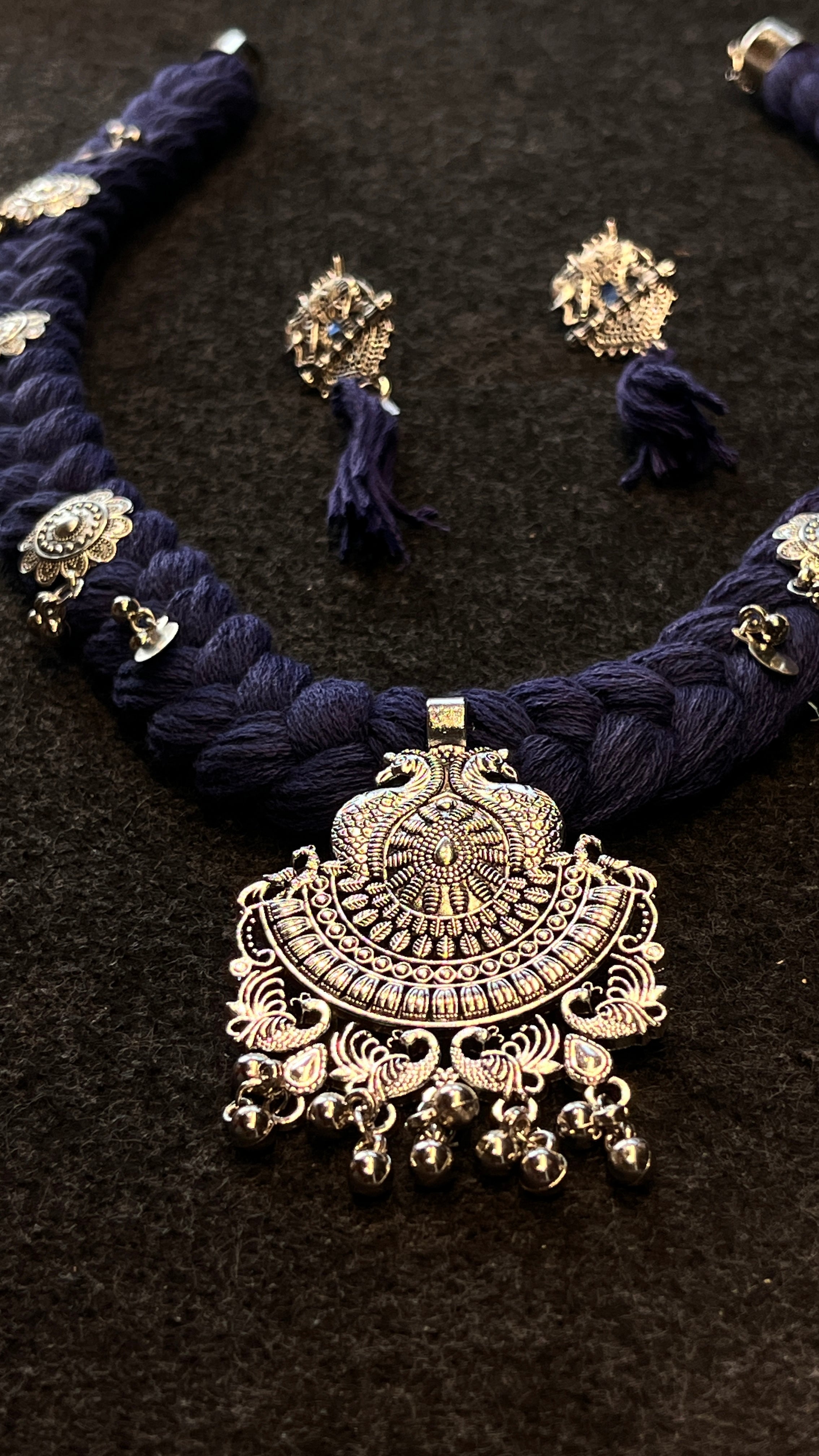 Aahana Oxidised Navratri Jewellery Set with Earrings – Gujarati Ethnic Style