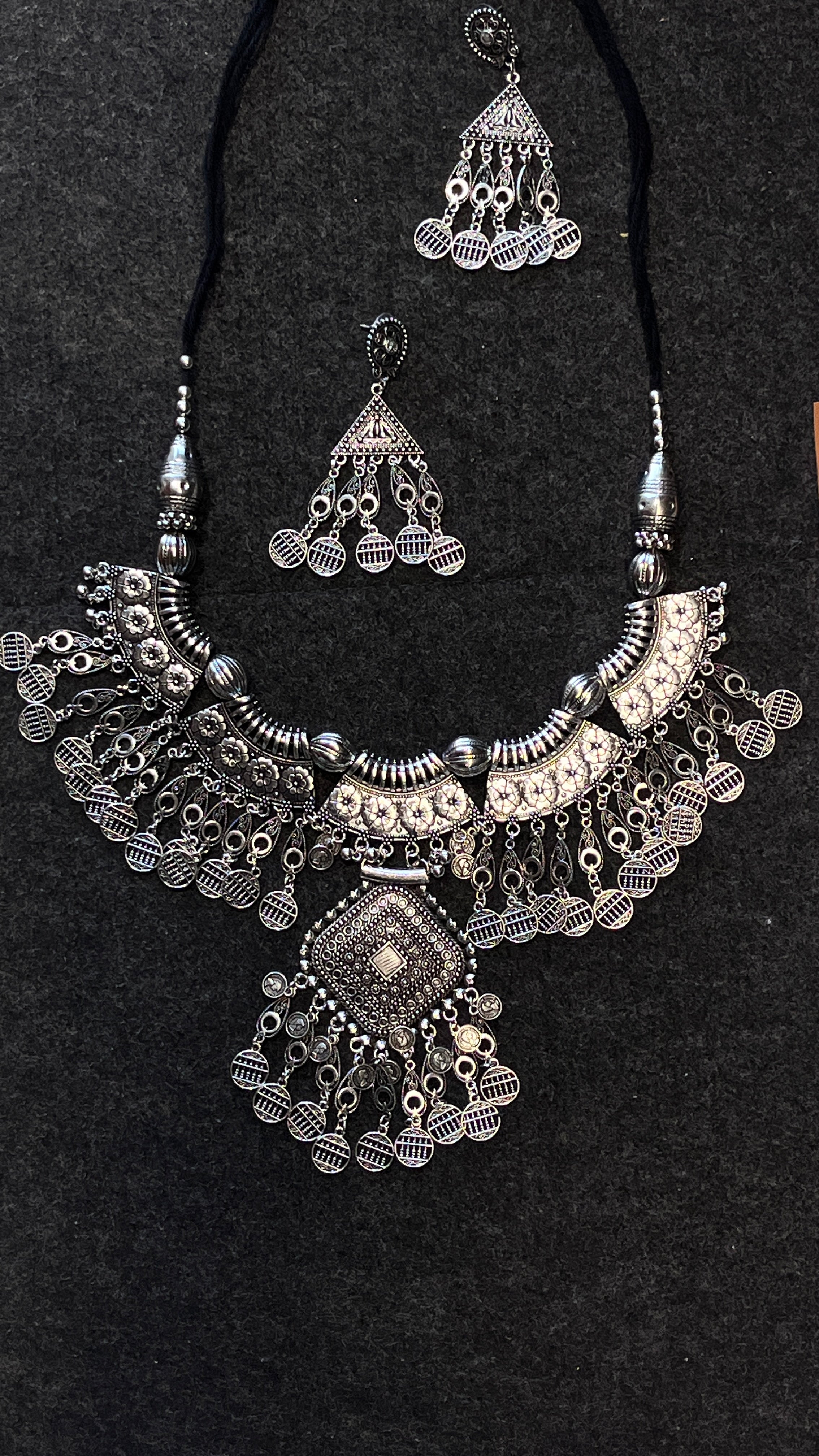 Myra Oxidised Ethnic Jewellery Set with Earrings – Navratri & Garba Nights